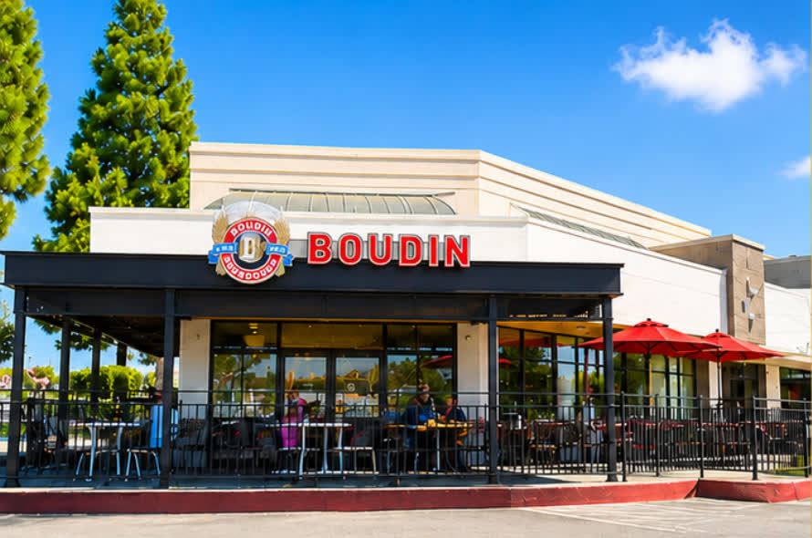 Boudin Bakery storefront at Five Points Center in Huntington Beach